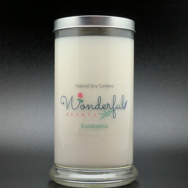 21 oz Eucalyptus Soy Wax Cotton Wick Status Jar Candle