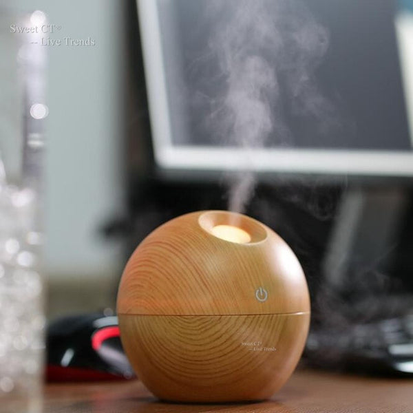 Light Wood Grained USB 130 ml Ultrasonic Essential Oil Diffuser