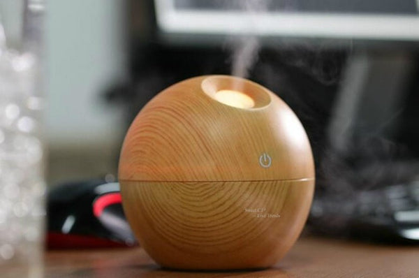 Light Wood Grained USB 130 ml Ultrasonic Essential Oil Diffuser with LED