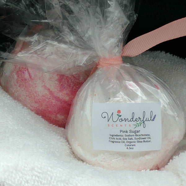 Pink Sugar Bath Bomb 4.5oz 2pk