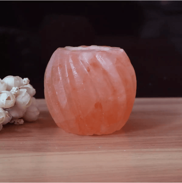 Spherical Flower Himalayan Salt Lamp Candle Holder Unlit3