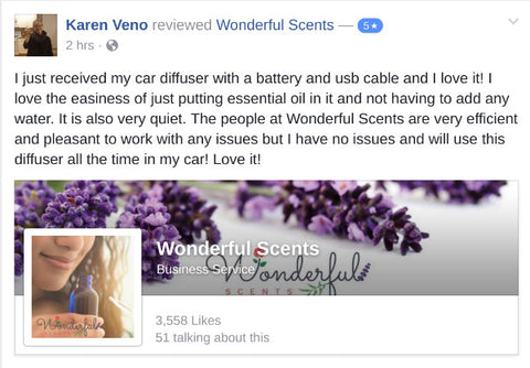 Wonderful Scents Nebulizer Facebook Review