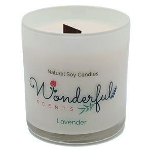 Wonderful Scents 11 oz Tumbler Candle Wood Wick Lavender