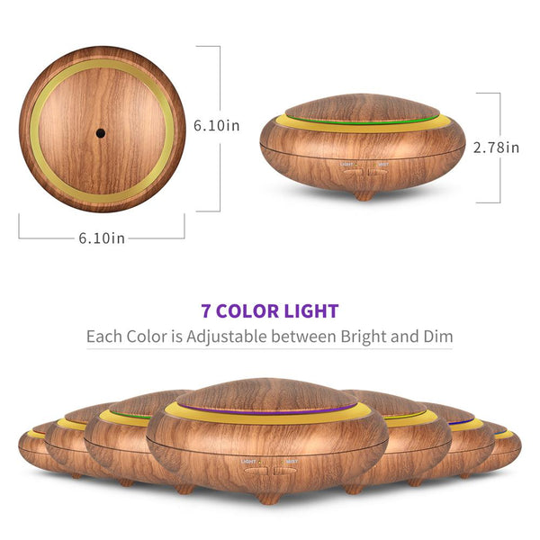 150 ml Ultrasonic Aroma Diffuser Woodgrain + Remote Control (Optional)