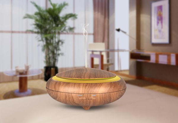 150 ml Ultrasonic Aroma Diffuser Woodgrain + Remote Control (Optional)