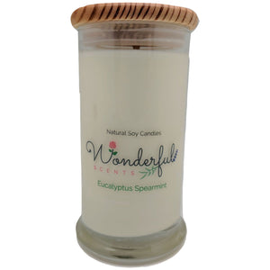 Wonderful Scents 21oz  Eucalyptus Spearmint Candle with Cotton Wick