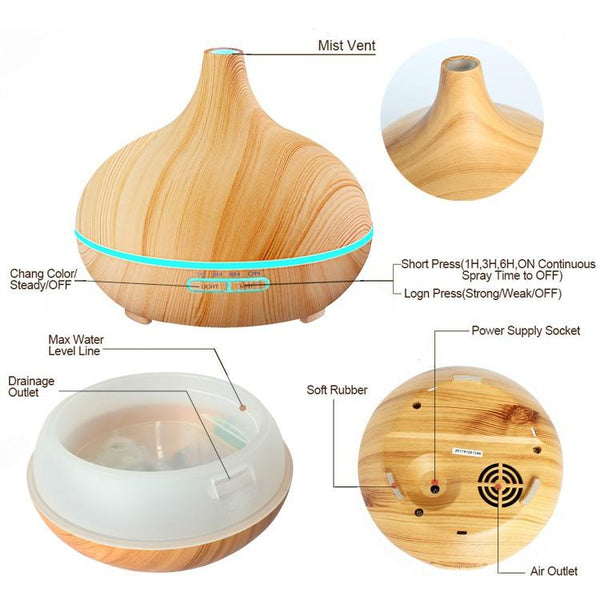 Wonderful Scents 300 ml Light Wood Essential Oil Diffuser Parts