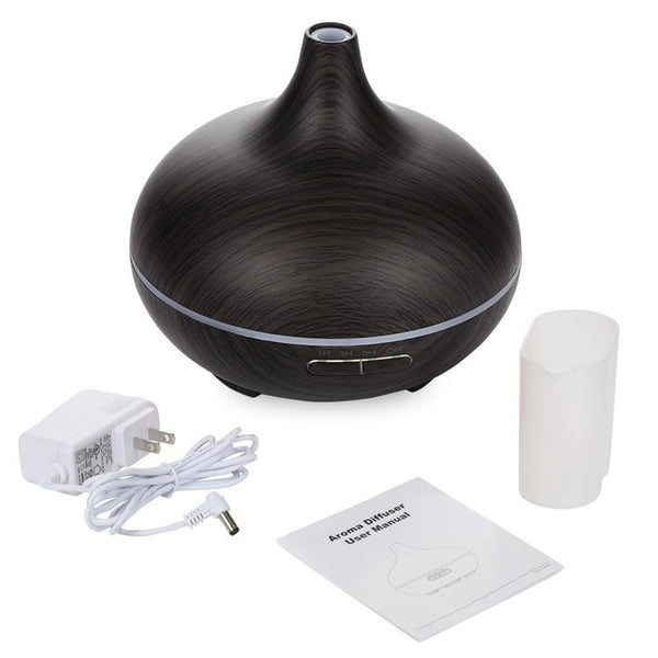 300 ml Essential Oil Diffuser Dark Wood Grain in the Box